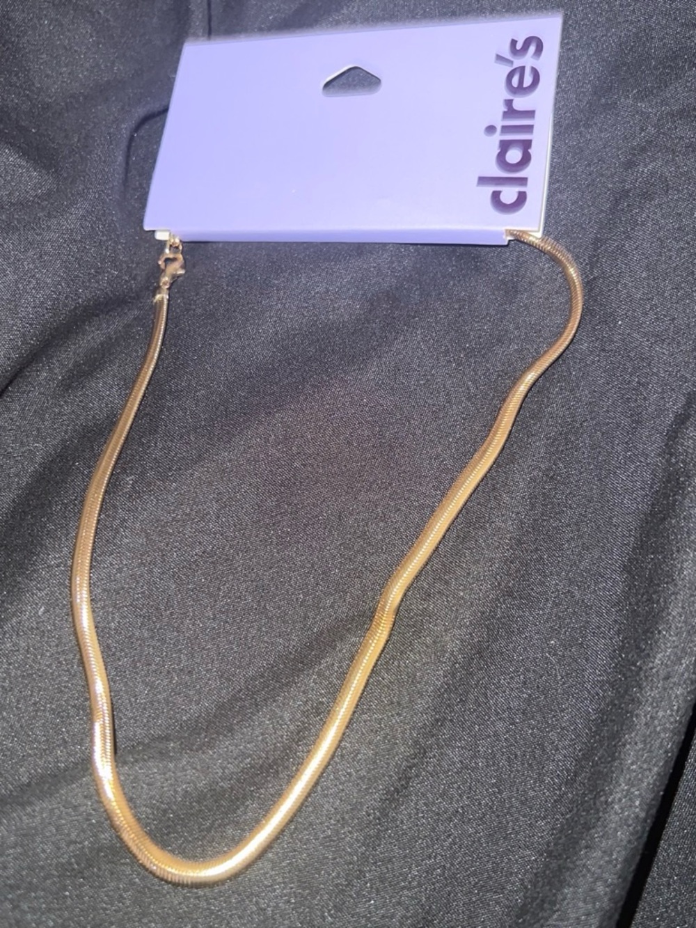 Claire's Gold Tone Herringbone Necklace - Shiny Gold Chain